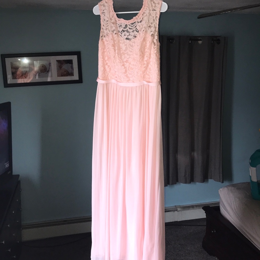 Size 12 gown - lite pink - worn 1x - hem for 5”6